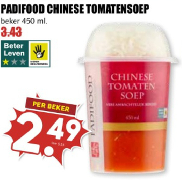 Aanbieding: Padifood chinese tomatensoep