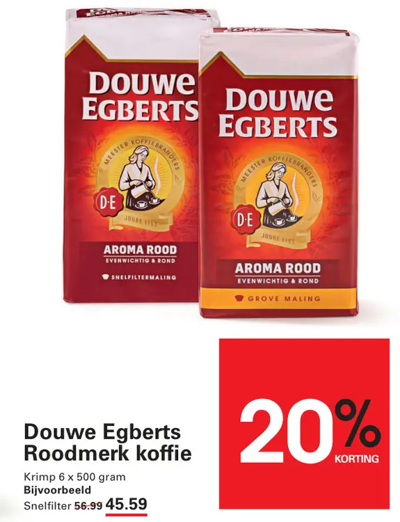 Aanbieding: Douwe Egberts Roodmerk koffie