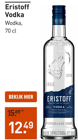 Aanbieding: Eristoff Vodka 70CL