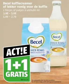 Aanbieding: Becel koffiecreamer of lekker romig voor de koffie