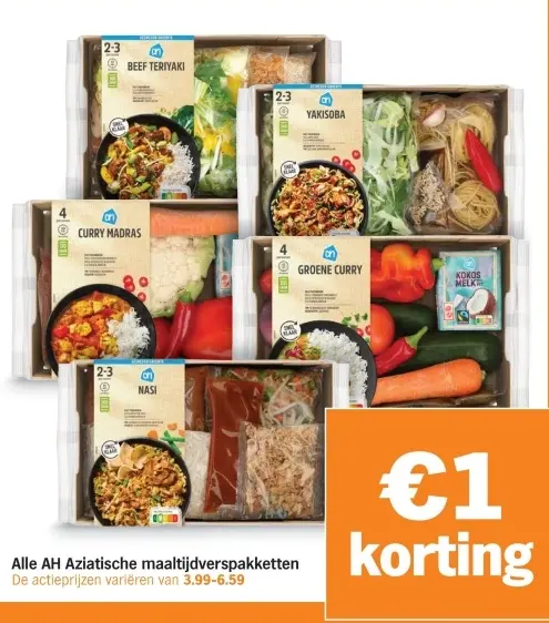 Aanbieding: Alle AH Aziatische maaltijdverspakketten