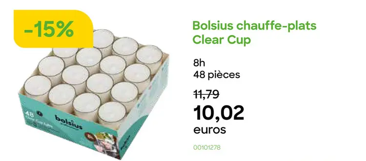 Offre: chauffe-plats Clear Cup