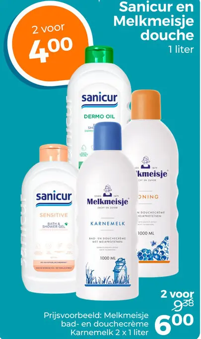 Aanbieding: Sanicur en Melkmeisje douche