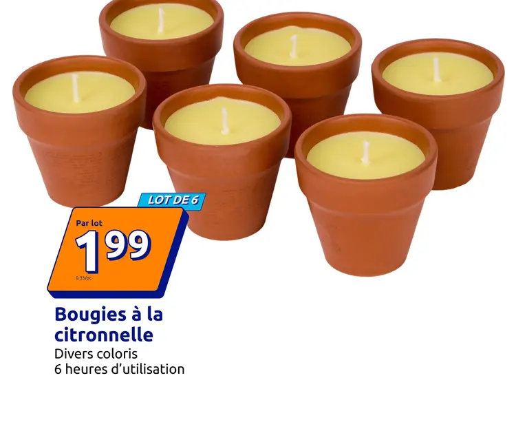 Offre: Bougies à la citronnelle