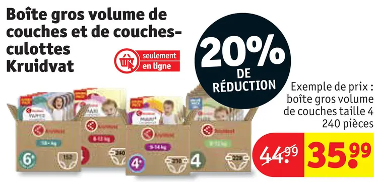 Offre: Boîte gros volume de couches et de couches-culottes