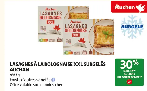 Promotie: Lasagnes à la bolognaise xxl surgelés