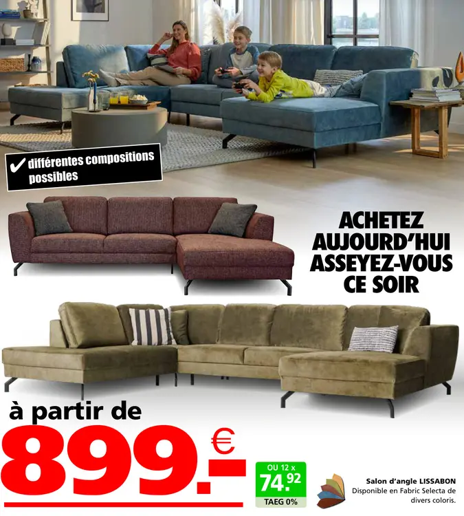 Offre: Salon d'angle LISSABON