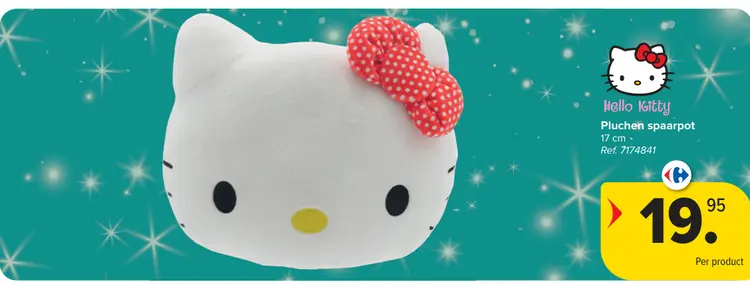 Promotie: Pluchen spaarpot Hello Kitty