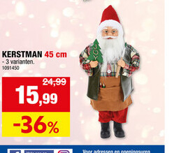 Aanbieding: Kerstman 45cm beschikbaar in 3 modellen