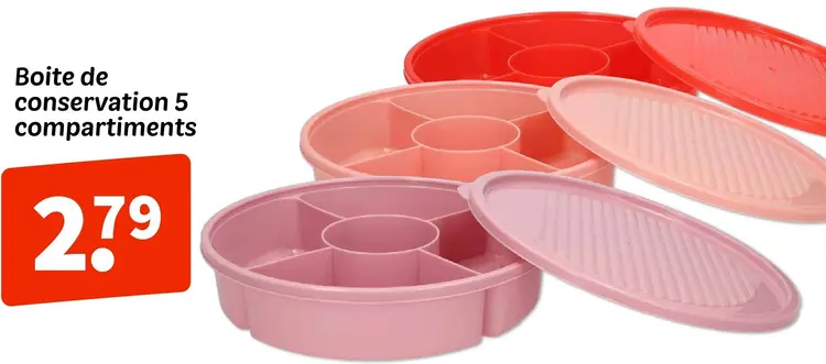 Offre: Boite de conservation 5 compartiments