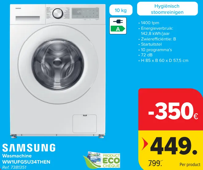 Promotie: Wasmachine WW1UFG5U34THEN
