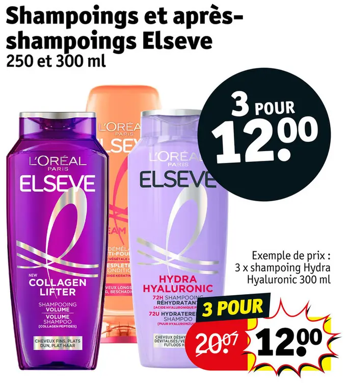 Offre: Shampoings et après-shampoings Elseve