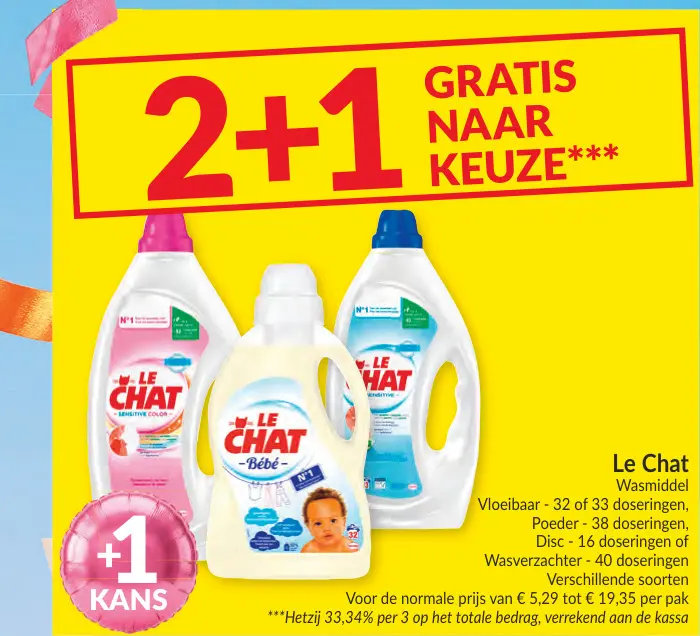 Promotie: Wasmiddel, Poeder, Disc of Wasverzachter