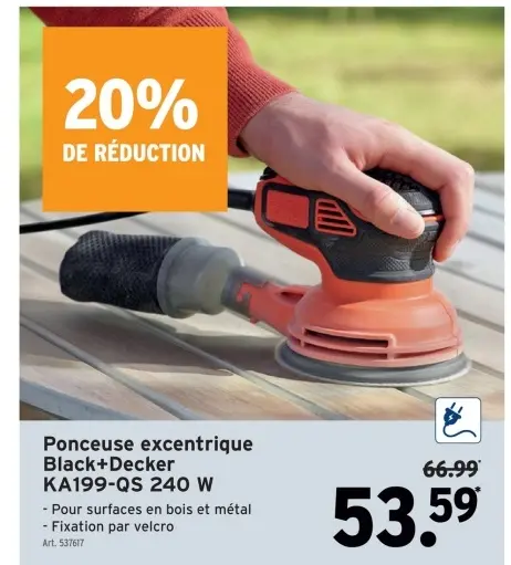 Offre: Ponceuse excentrique KA199-QS 240 W