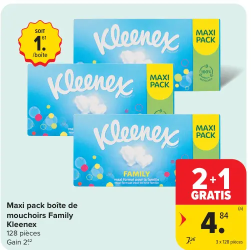 Offre: Maxi pack boîte de mouchoirs Family