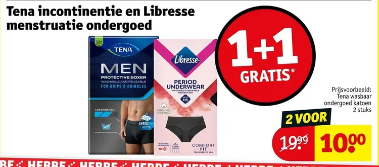 Aanbieding: Tena incontinentie en Libresse menstruatie ondergoed