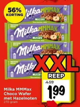 Aanbieding: Milka MMMax Choco Wafer met Hazelnoten