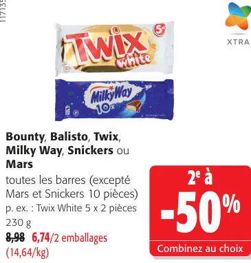 Offre: Barres de chocolat