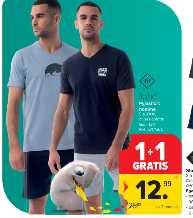 Offre: Pyjashort homme