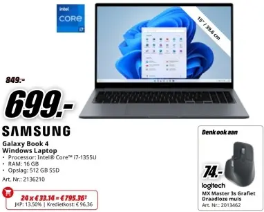 Aanbieding: Galaxy Book 4 Windows Laptop