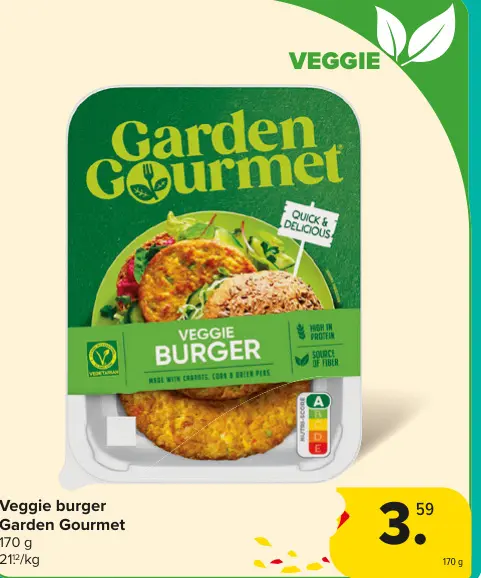Promotie: Veggie burger