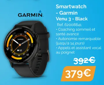 Offre: Smartwatch - Garmin Venu 3 - Black
