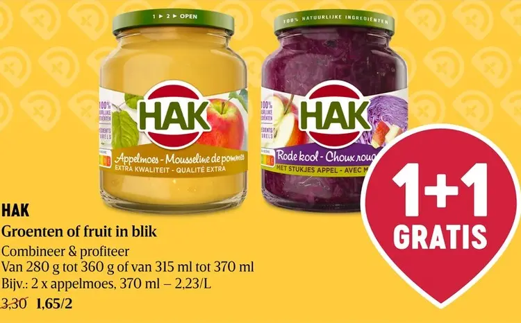 Promotie: Groenten of fruit in blik