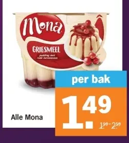 Aanbieding: Griesmeel pudding met rode bessensaus