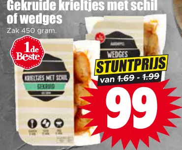 Aanbieding: Gekruide krieltjes met schil of wedges