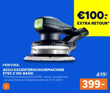 Aanbieding: ACCU EXCENTERSCHUURMACHINE ETSC 2 150-BASIC