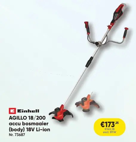 Promotie: AGILLO 18/200 accu bosmaaier