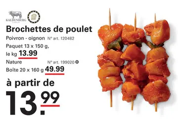 Offre: Brochettes de poulet