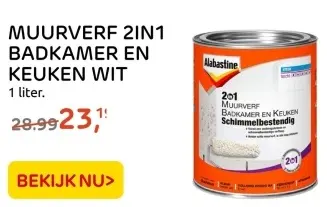 Aanbieding: MUURVERF 2IN1 BADKAMER EN KEUKEN WIT
