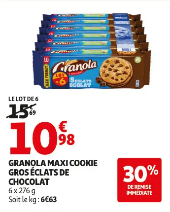 Promotie: Granola maxi cookie gros éclats de chocolat