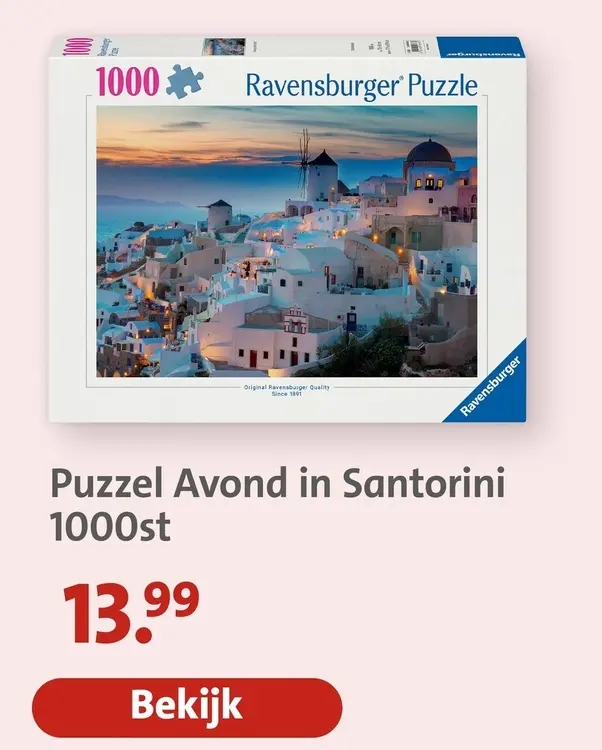 Aanbieding: Puzzel Avond in Santorini 1000st