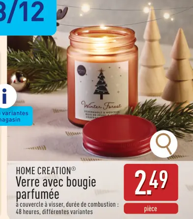 Offre: Verre avec bougie parfumée