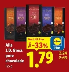 Aanbieding: Alle J.D. Gross pure chocolade