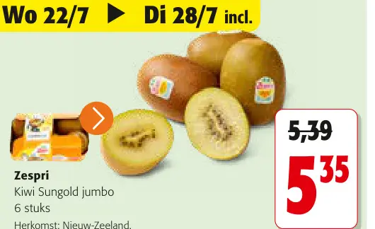 Promotie: Kiwi Sungold jumbo