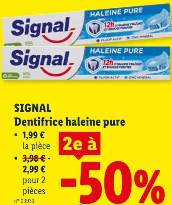 Offre: Dentifrice haleine pure
