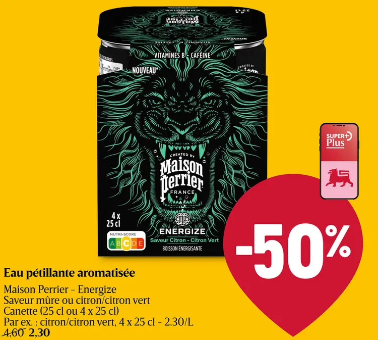 Offre: Eau pétillante aromatisée Maison Perrier - Energize
