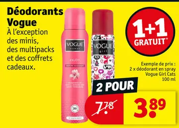 Offre: Déodorants Vogue