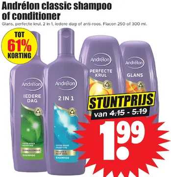 Aanbieding: Andrélon classic shampoo of conditioner