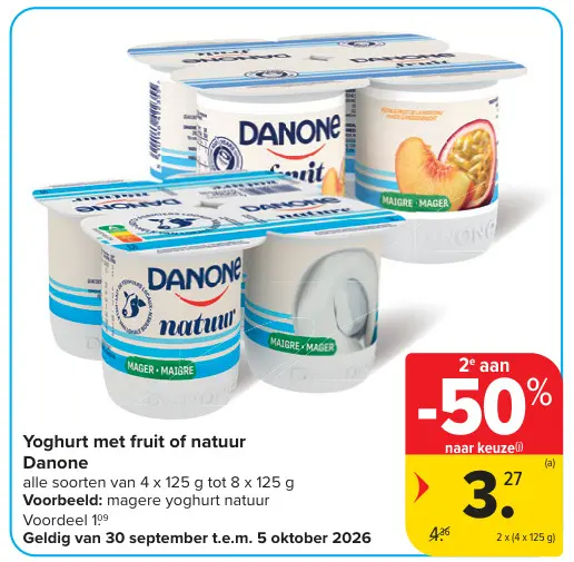 Promotie: Yoghurt met fruit of natuur