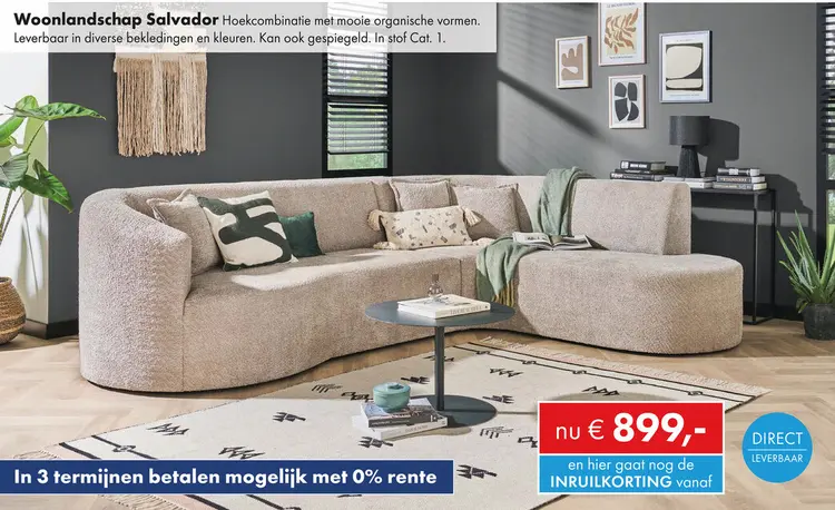 Aanbieding: Salvador hoekbank greige