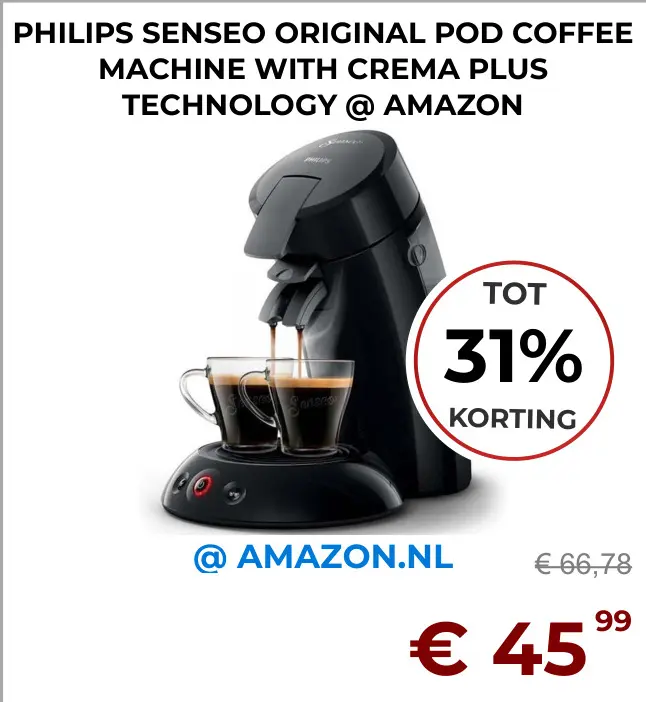 Aanbieding: Senseo original pod coffee machine with crema
