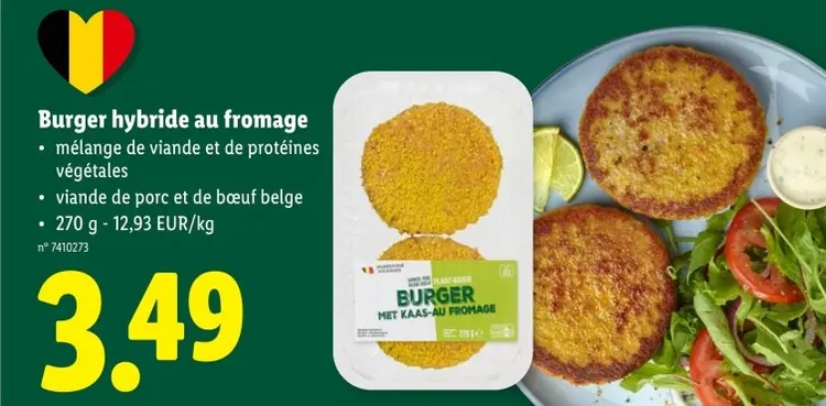 Offre: Burger hybride au fromage