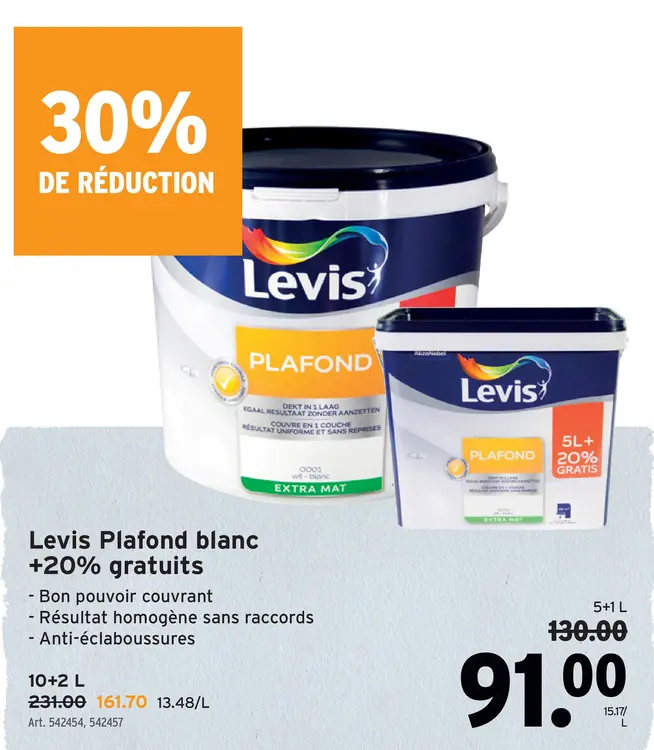 Offre: Levis Plafond blanc