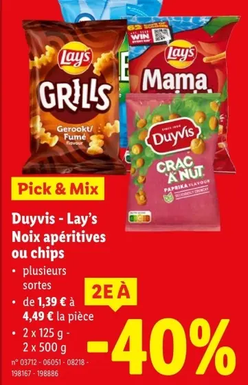 Offre: Noix apéritives ou chips