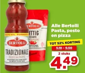 Aanbieding: Bertolli Pasta, pesto en pizza