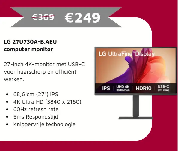 Aanbieding: LG 27U730A-B.AEU computer monitor